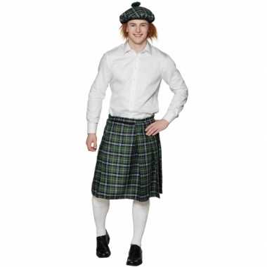 Schotse kilt met groene ruitjes